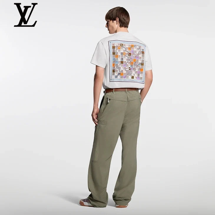 Louis Vuitton White Snake Logo Short Sleeve T-Shirt