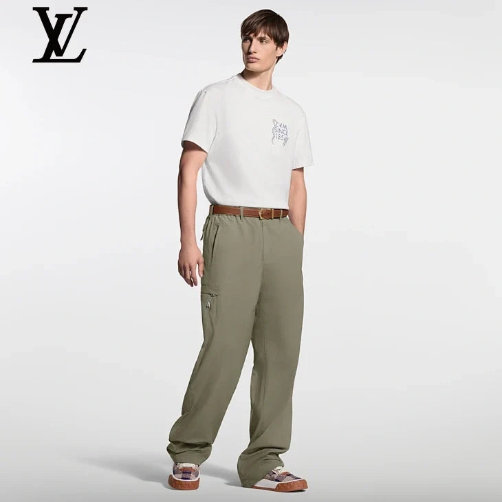 Louis Vuitton White Snake Logo Short Sleeve T-Shirt