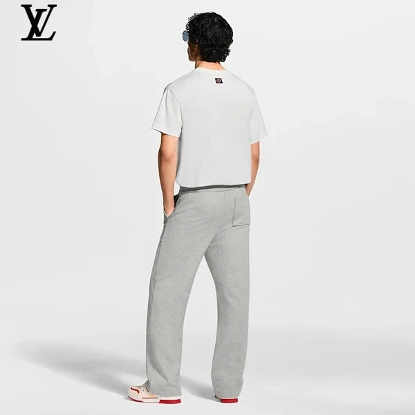 Louis Vuitton Light Blue Flocked Signature Short-Sleeve T-Shirt