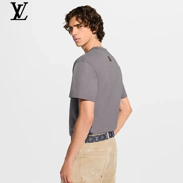 Louis Vuitton Grey Paint Splatter Print Short Sleeve T-Shirt